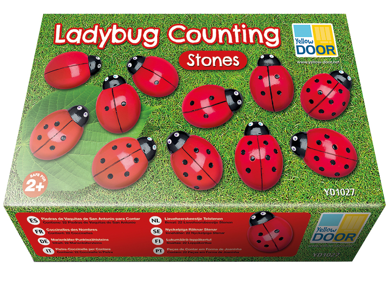 Spel - rekenspel - Yellow Door Ladybug Counting Stones - telstenen - lieveheersbeestjes - per spel