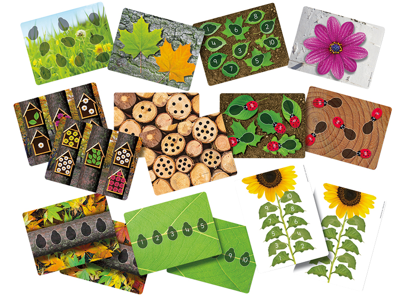 Spel - rekenspel - Yellow Door Ladybug Counting Cards - lieveheersbeest - opdrachtkaarten voor XE9049 - set van 16 assorti
