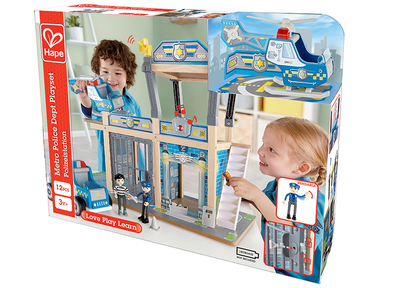 Speelgoed politiekantoor - Hape - politiebureau - hout - per set