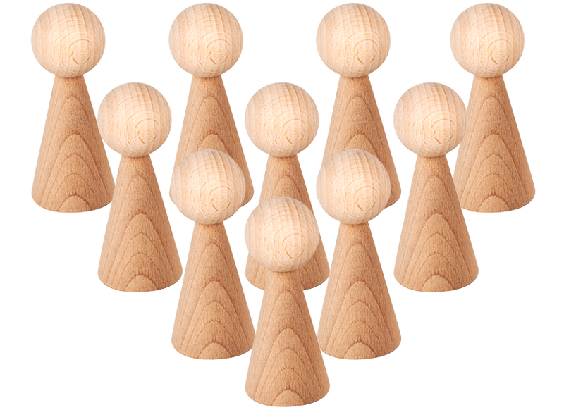 Loose parts - tickit Natural Wooden Figures - set van 10