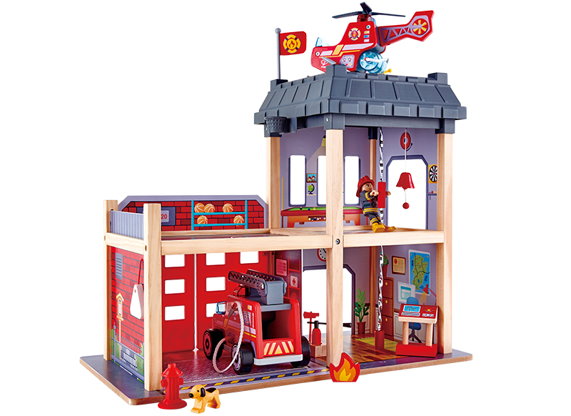 Speelgoed brandweerkazerne - Hape - hout - per set