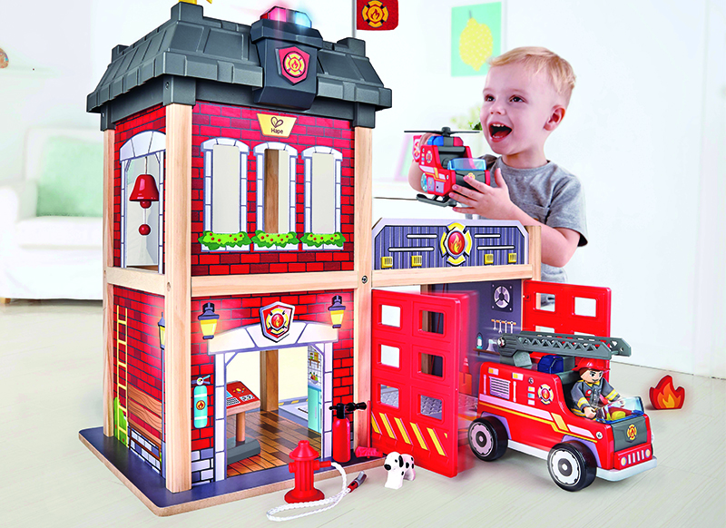 Speelgoed brandweerkazerne - Hape - hout - per set