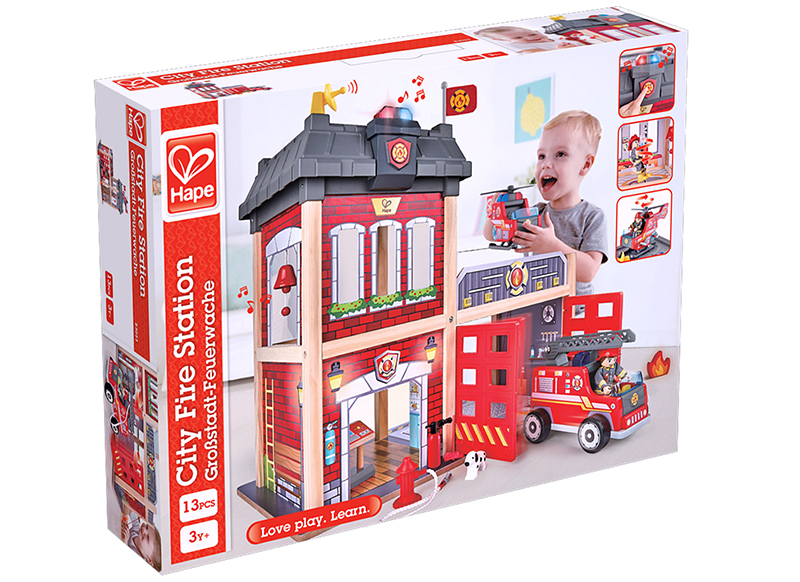 Speelgoed brandweerkazerne - Hape - hout - per set