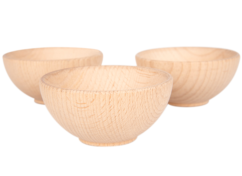 Loose parts - tickit Natural Wooden Bowls - set van 3