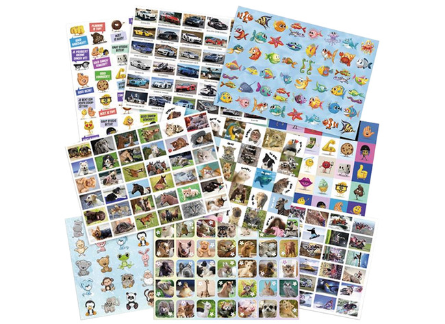 Stickers - variatie - mix met dieren, sport, auto's en meer - 360 motieven - set van 720 assorti