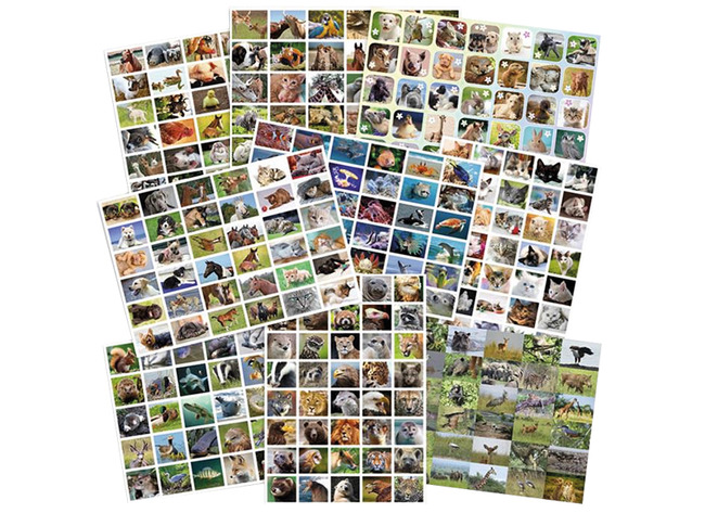 Stickers - dieren mix - 360 motieven - set van 720 assorti