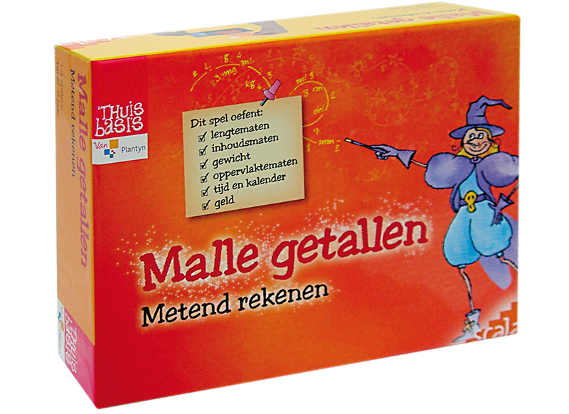 Spel - Malle getallen - rekenen - optellen, aftrekken, vermenigvuldigen, delen, meten en wegen - kaartspel - per spel