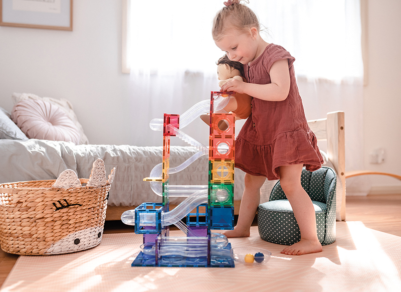 Bouwset - Connetix Rainbow Ball Run Pack - knikkerbaan - magnetisch - set van 92 assorti