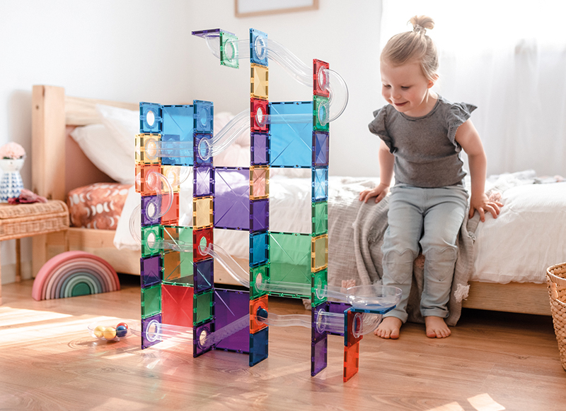 Bouwset - Connetix Rainbow Ball Run Pack - knikkerbaan - magnetisch - set van 92 assorti