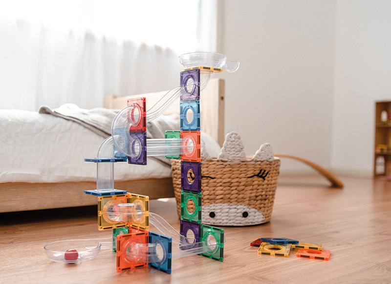 Bouwset - Connetix Rainbow Ball Run Pack - knikkerbaan - magnetisch - set van 92 assorti