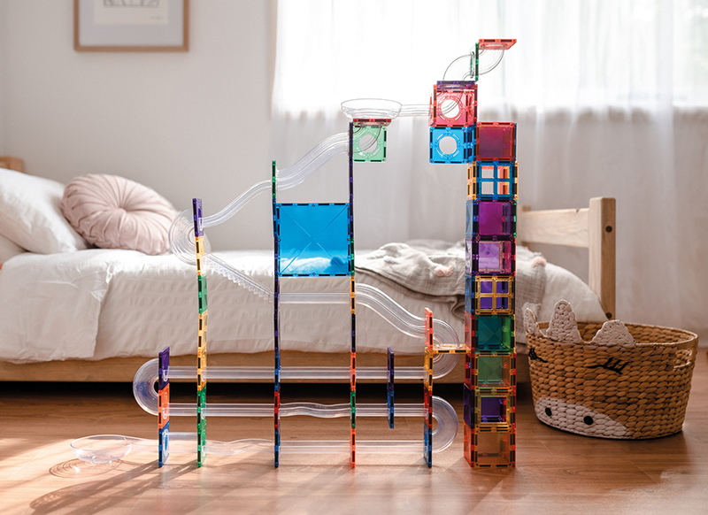 Bouwset - Connetix Rainbow Ball Run Pack - knikkerbaan - magnetisch - set van 92 assorti