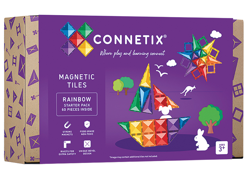 Bouwset - Connetix Rainbow Starter Pack - magnetisch - set van 62 assorti