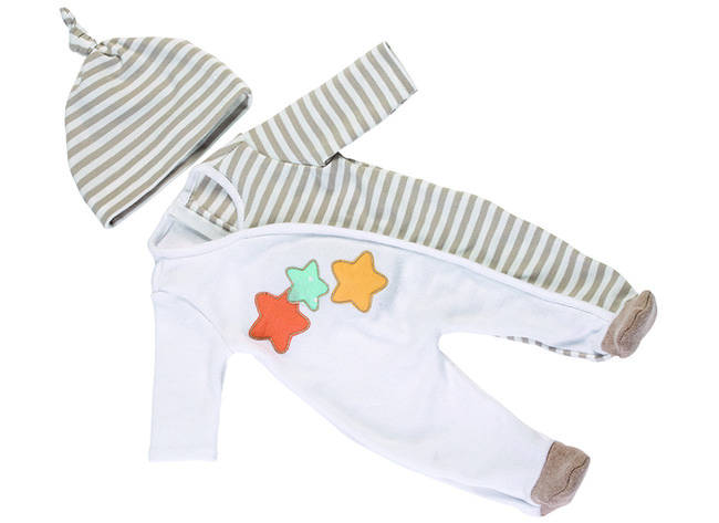 Poppen - kleding - Miniland - pyjama - kruippakje - 40 cm - per set