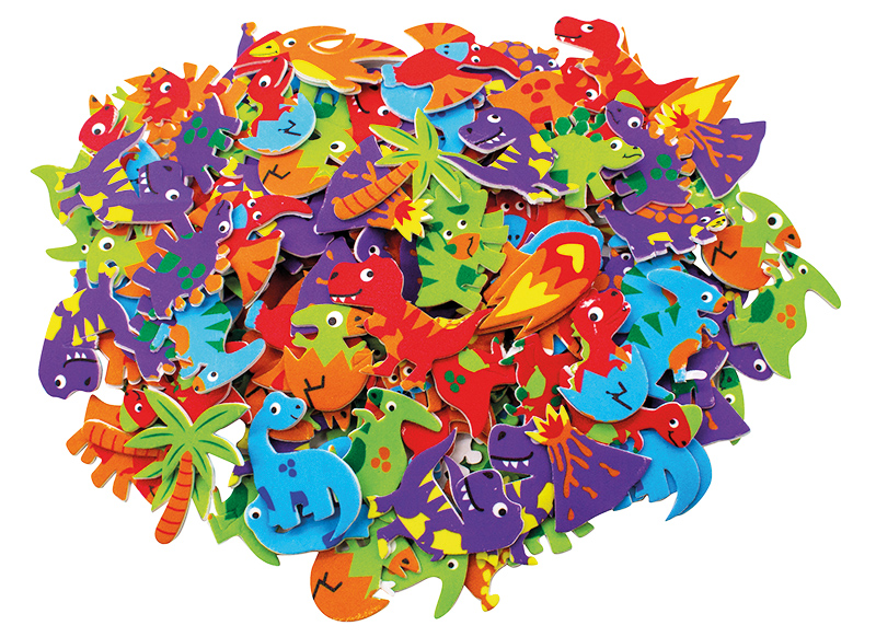 Stickers - foam - dinosaurussen - set van 120 assorti