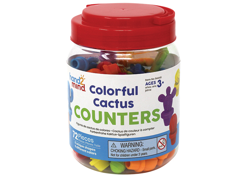 Sorteerfiguren - hand2mind Colourful Cactus Counters - cactussen - set van 72 assorti