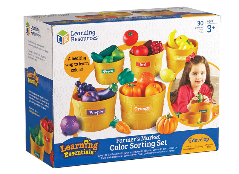 Kleur en vorm - Learning Resources Farmer's Market Colour Sorting Set - groenten en fruit - markt - sorteerspel - per spel