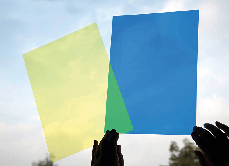 Transparanten - tickit Acetate Colour Sheets - A4 - kunststof - gekleurd - voor lichtbord - set van 5 assorti