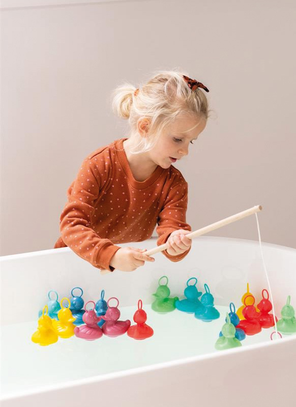 Kermiseend - Scratch Fishing Ducks - 7 x 6 x 9 cm - ring 2,5 cm - gekleurd - set van 12 assorti