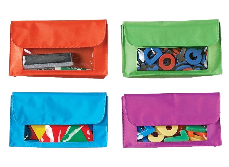 Zakje - Learning Resources Magnetic Storage Pockets - magnetisch - gekleurd - opruimzakjes voor bord - set van 4 assorti