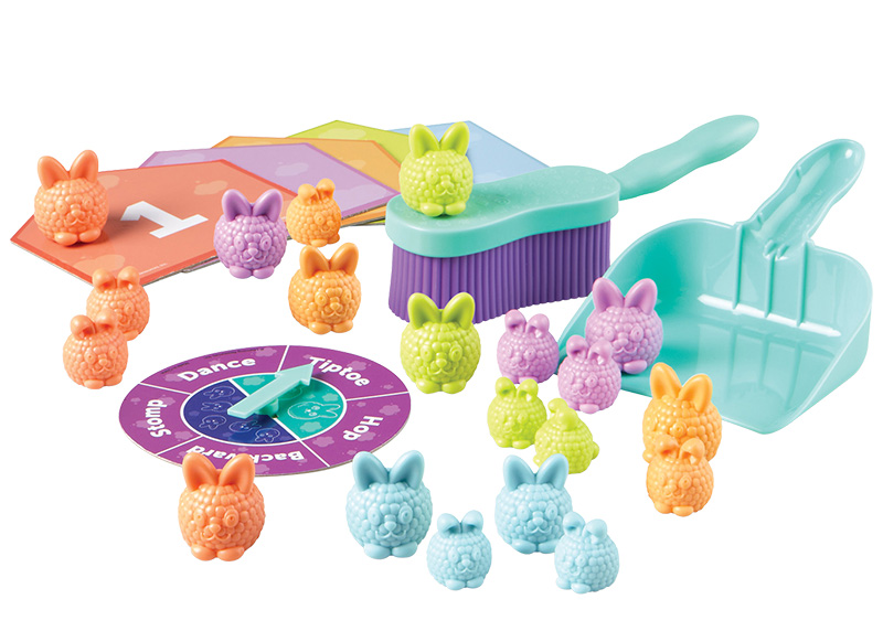 Spel - sorteerspel - telspel - Learning Resources Count & Clean Dust Bunnies - tel- en poetskonijnen - per spel