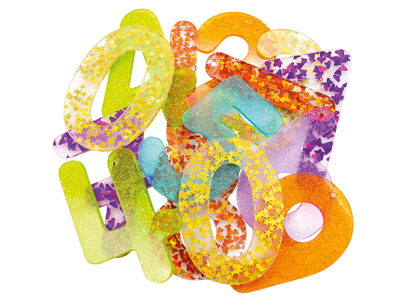 Lichtbordmateriaal - cijfers - tickit Rainbow Glitter Numbers - kunststof - glitter - voor lichtbord - set van 14