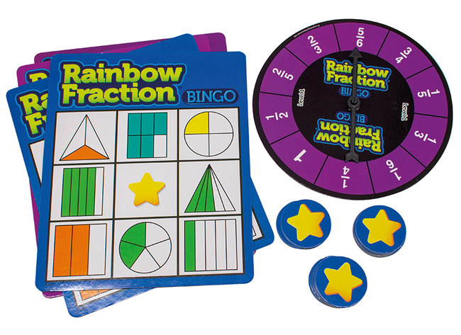 Spel - rekenspel - Learning Resources Rainbow Fraction Bingo - breuken - bingo - per spel