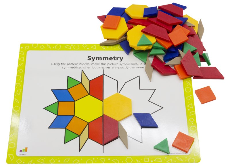 Kleur en vorm - Learning Resources Pattern Block Math Activity Set - legblokken activiteitenset - per spel