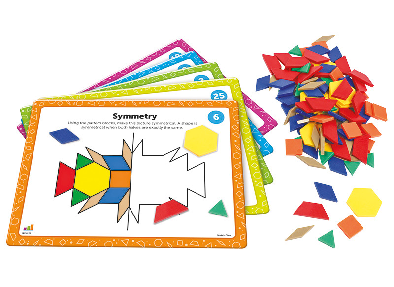 Kleur en vorm - Learning Resources Pattern Block Math Activity Set - legblokken activiteitenset - per spel