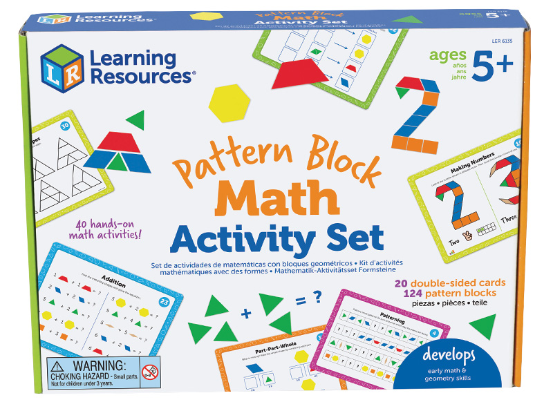 Kleur en vorm - Learning Resources Pattern Block Math Activity Set - legblokken activiteitenset - per spel